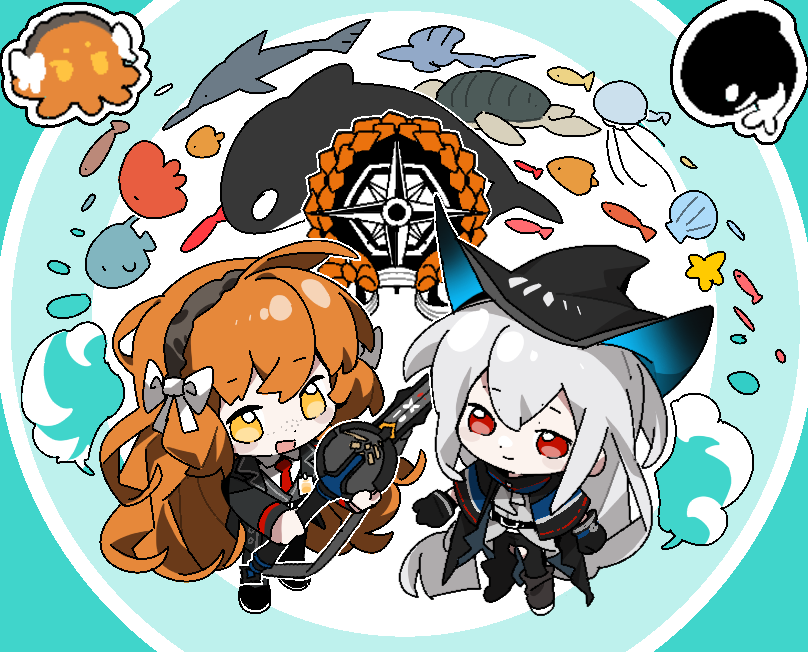 The Big ImageBoard (TBIB) - 2girls arknights black capelet black hat ...