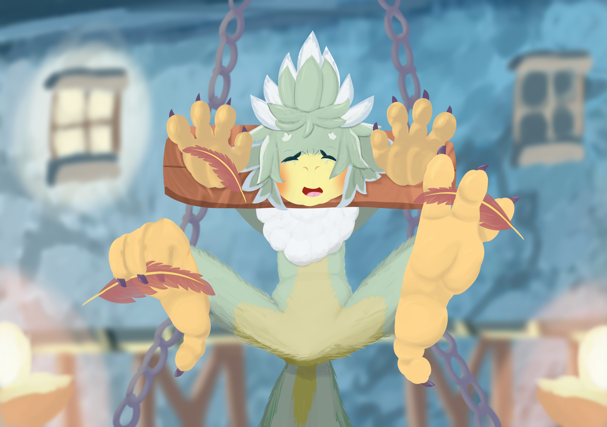 Finch Talons The Big ImageBoard (TBIB) - anthro avian bdsm between toes bondage ...