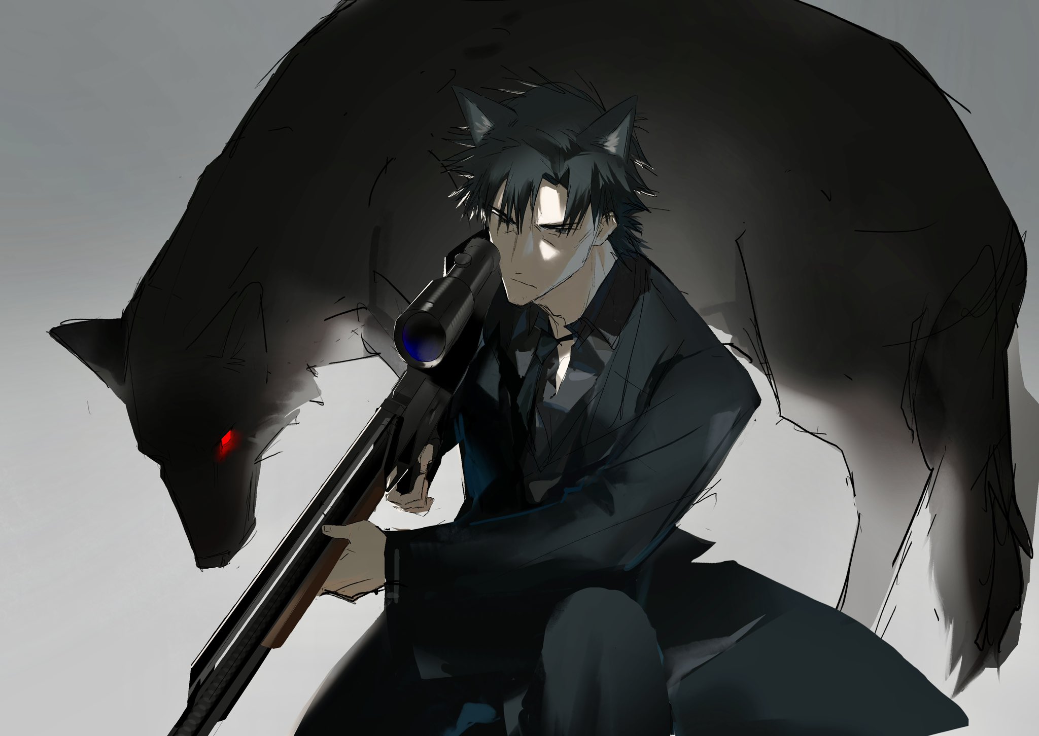 The Big ImageBoard (TBIB) - 1boy animal ears black eyes black hair ...