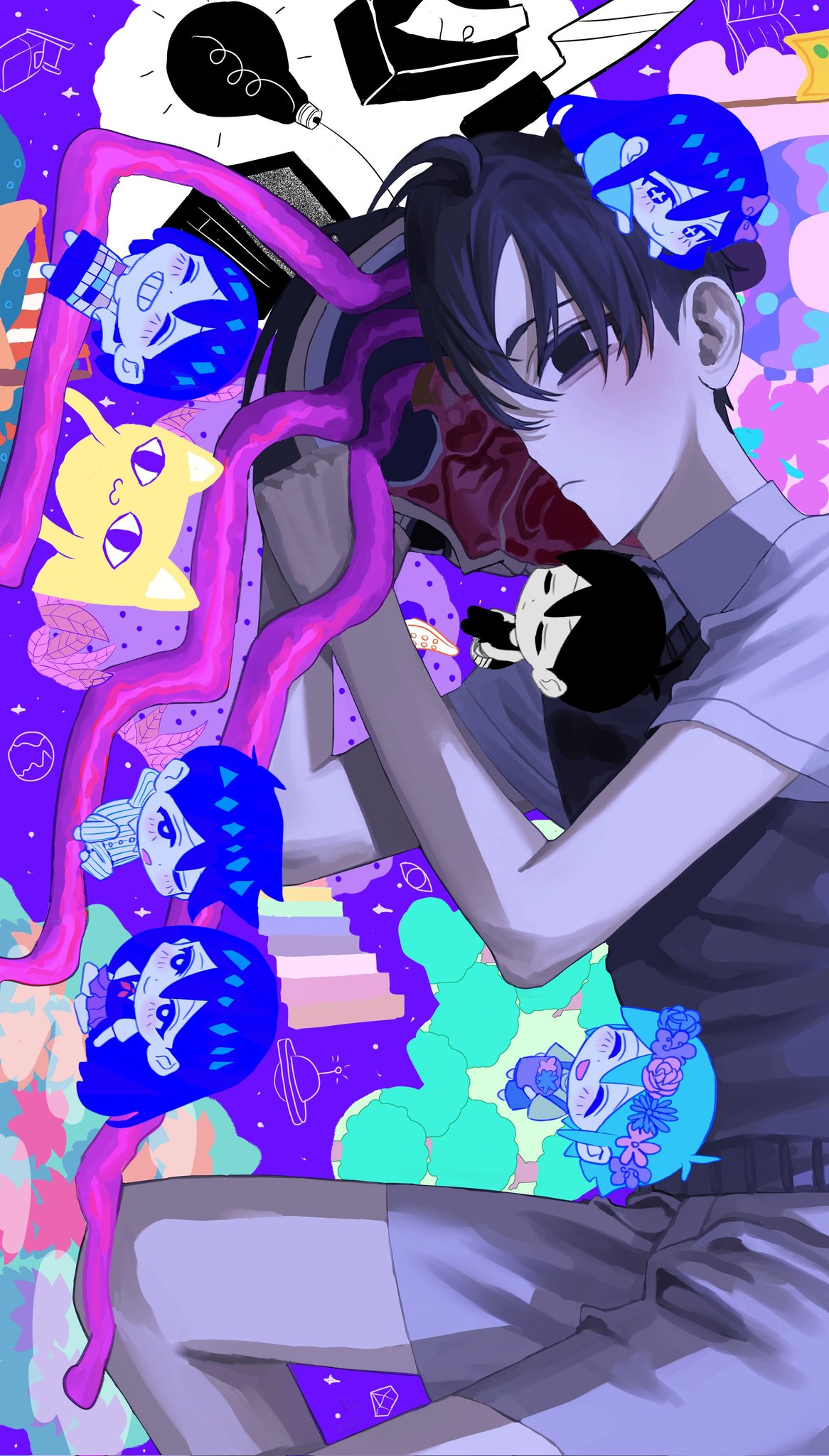The Big ImageBoard (TBIB) + + 2girls 5boys aubrey (headspace) (omori