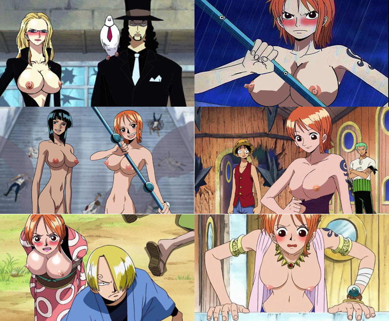 (one_piece) kalifa monkey_d_luffy multiple_boys multiple_girls naked nico_r...