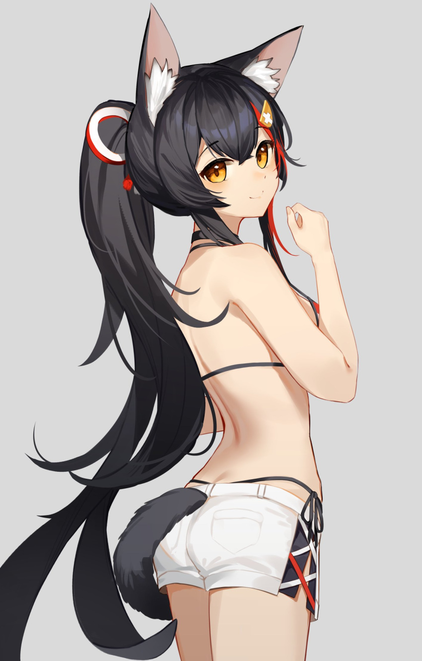 ...grey_background highres hololive long_hair looking_at_viewer looking_to_...