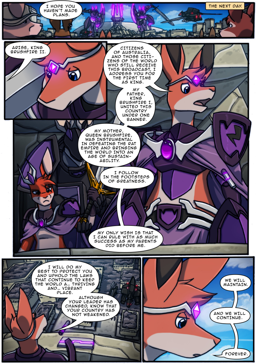 absurd_res anthro armor clothing comic crown english_text female hi_res kan...