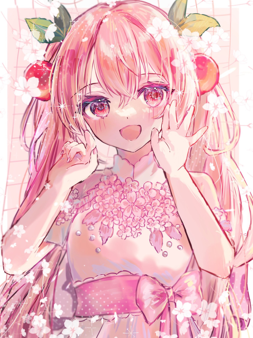 The Big ImageBoard (TBIB) 1girl border cherry blossoms cherry hair