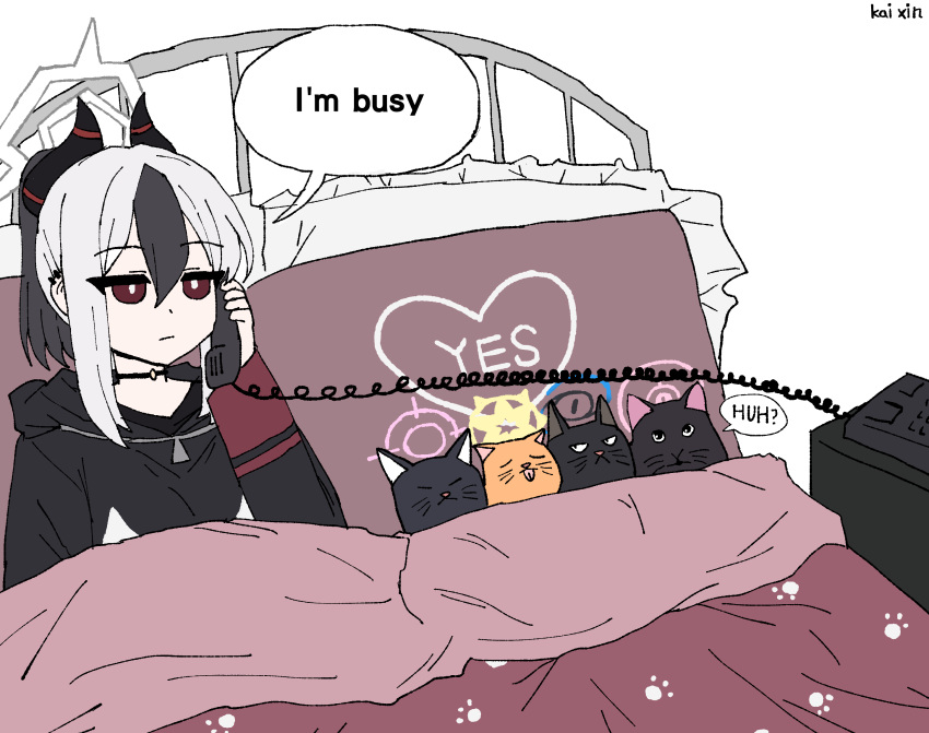 Expressionless Cat The Big ImageBoard (TBIB) - 1girl :p animalization bed bed frame black ...
