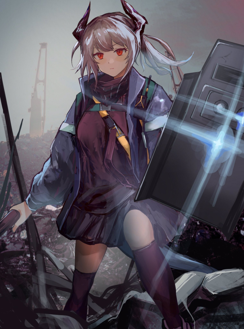 The Big ImageBoard (TBIB) - 1girl arknights black skirt blue jacket ...