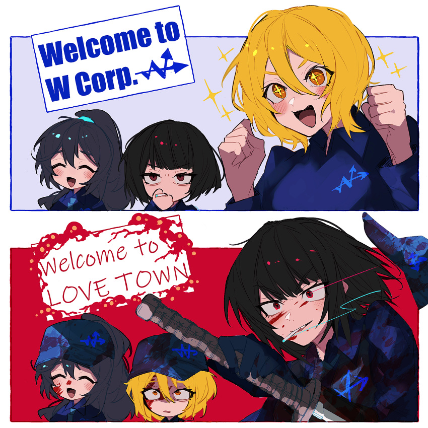 The Big ImageBoard (TBIB) - 1boy 2girls :d baseball cap black hair ...