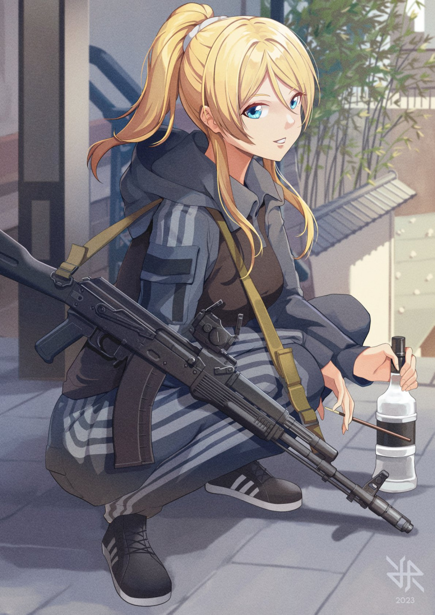 The Big ImageBoard (TBIB) - 1girl ak-103 alcohol alt text assault rifle ...