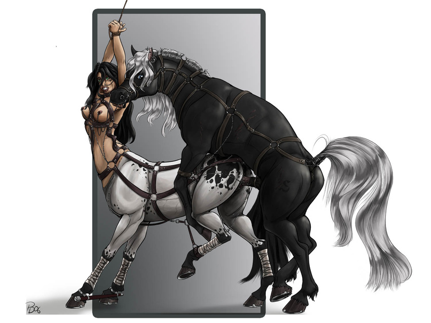 animal bdsm bondage centaur equine eva female feral harness hooves horse ho...