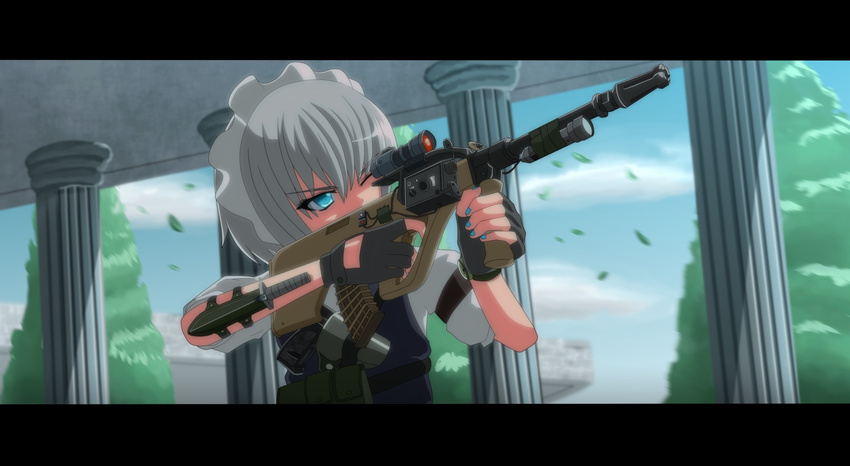 The Big ImageBoard (TBIB) - anime coloring assault rifle blue eyes ...