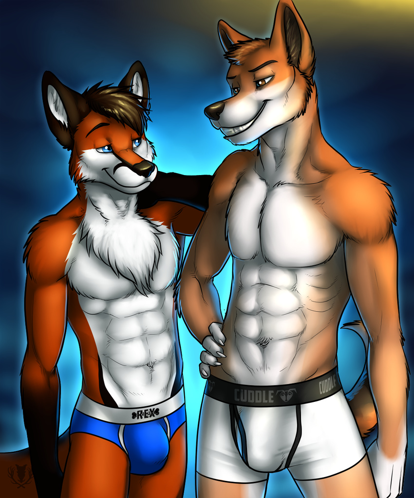 ...brown_fur brown_hair bulge canine chest_tuft chipfox claws couple dading...