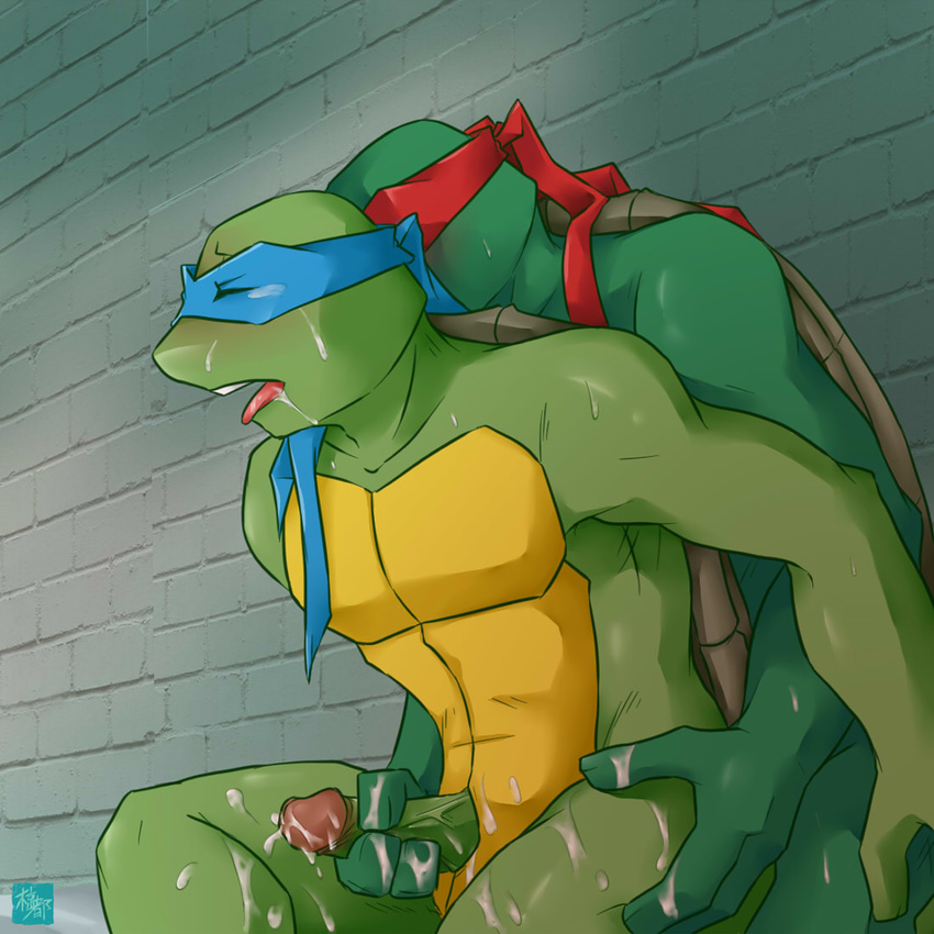 (tmnt) reach_around reptile scalie sex sibling teenage_mutant_ninja_turtles ...