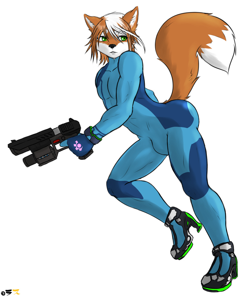 fox fox_mccloud girly gun male mammal metroid nintendo ranged_weapon rath-r...