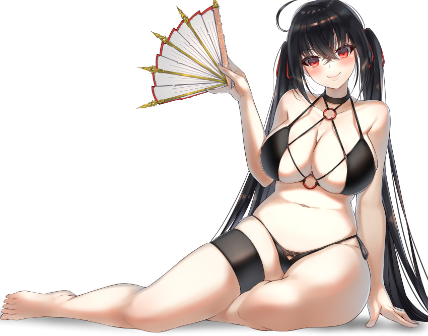 anthropomorphism azur_lane bikini black_hair blush breasts choker cleavage ...