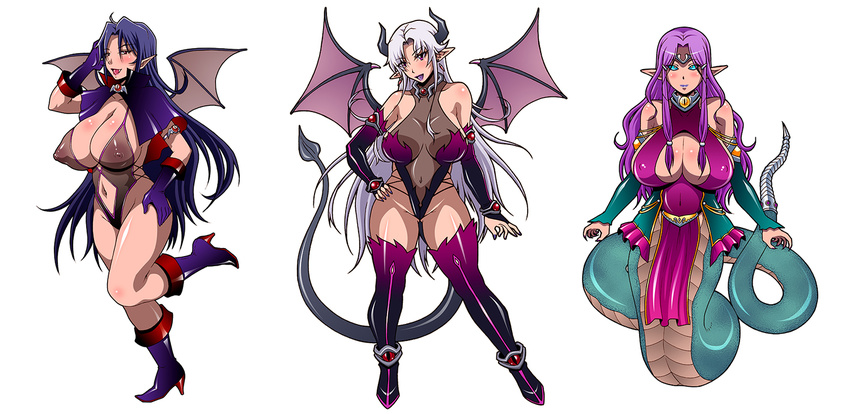 ...claws cleavage cleavage_cutout covered_navel covered_nipples curvy demon_girl ...