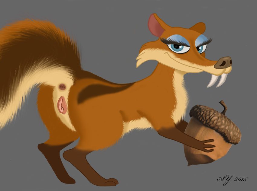 butt female feral ice_age invalid_tag looking_at_viewer mammal nut pose pus...