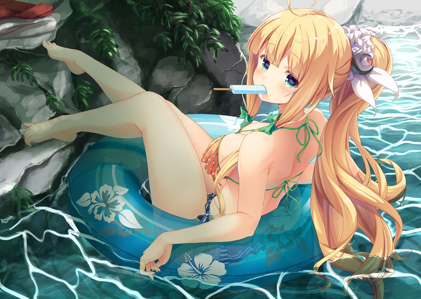 Outdoor wet blonde anime