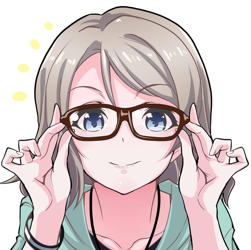 Anime girl with glasses and short hair