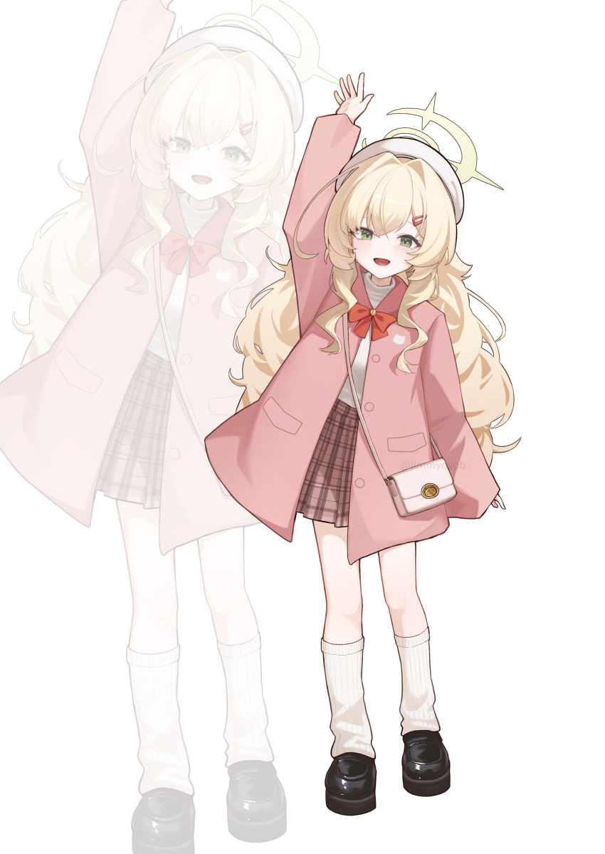 The Big ImageBoard (TBIB) 1girl d absurdres arm up bag beret black