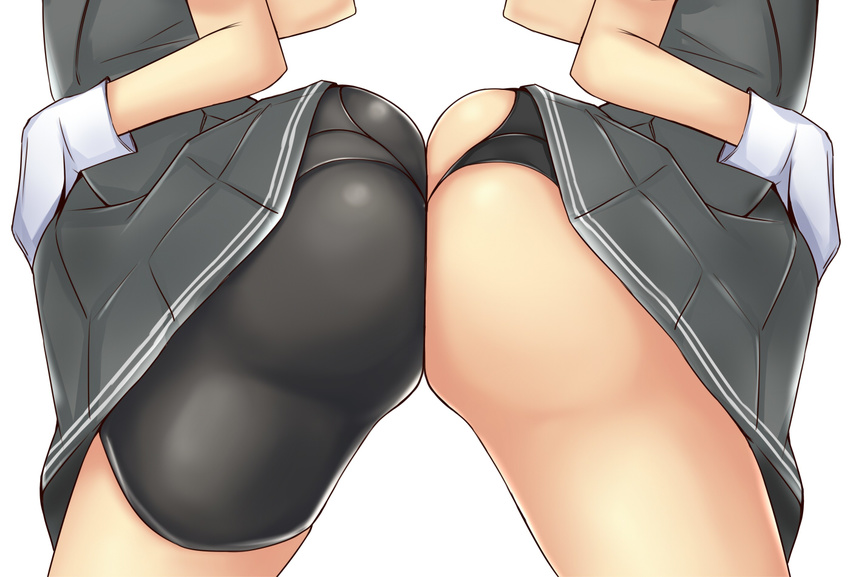 Upskirt group anime booty