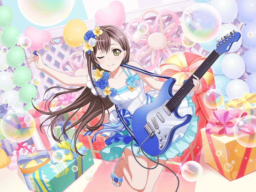 The Big ImageBoard (TBIB) bang dream! black hair blush dress electric