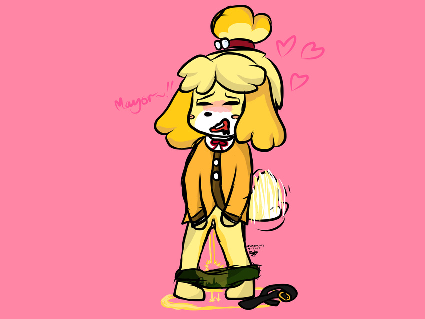 animal_crossing anthro blush canine clothed clothing dog female isabelle(an...