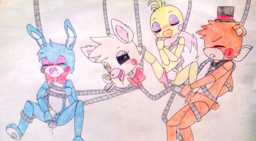 ...five_nights_at_freddy's_2 forced hair lagomorph looking_at_viewer m...