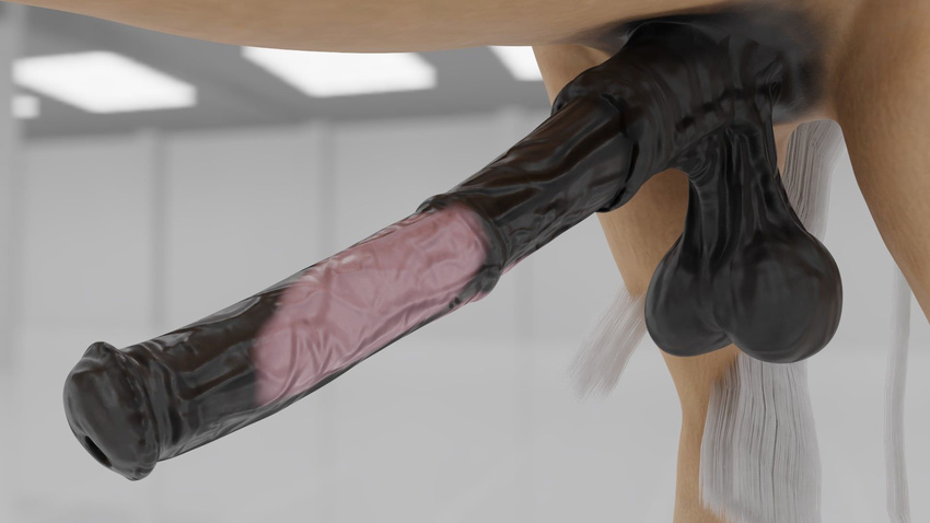 Lingerie shower monster cock dildo