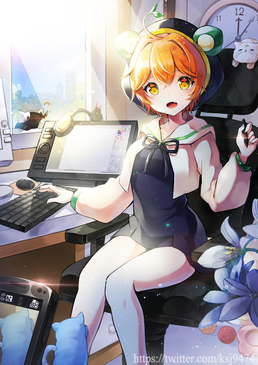 The Big ImageBoard (TBIB) 1girl d absurdres ahoge animal black dress