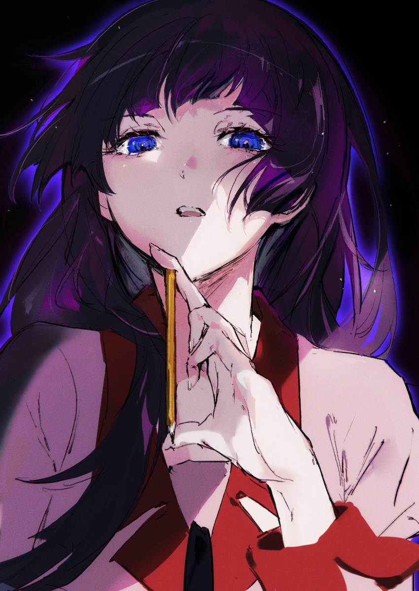 The Big ImageBoard (TBIB) - 1girl bakemonogatari black background blue ...
