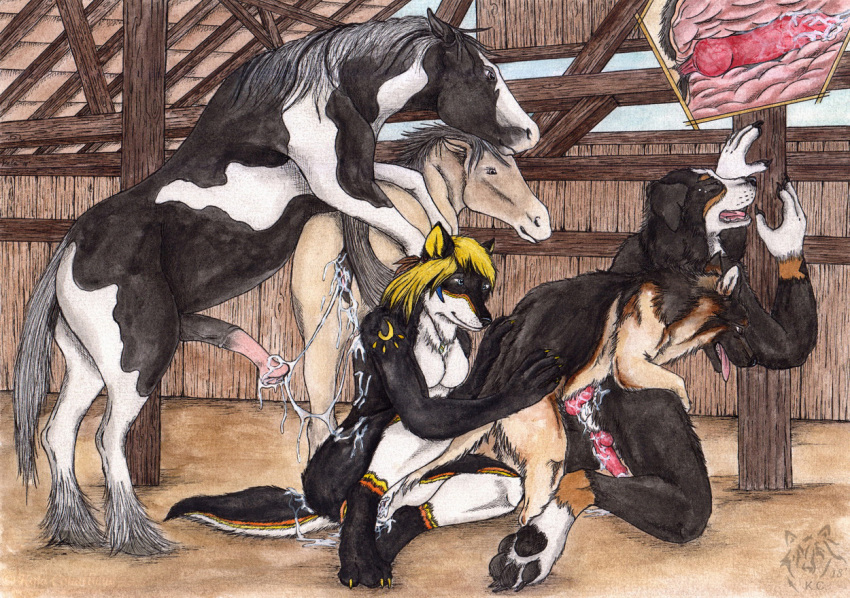 ...anthro anthro_on_feral aurasoul barn bernese_mountain_dog bestiality can...