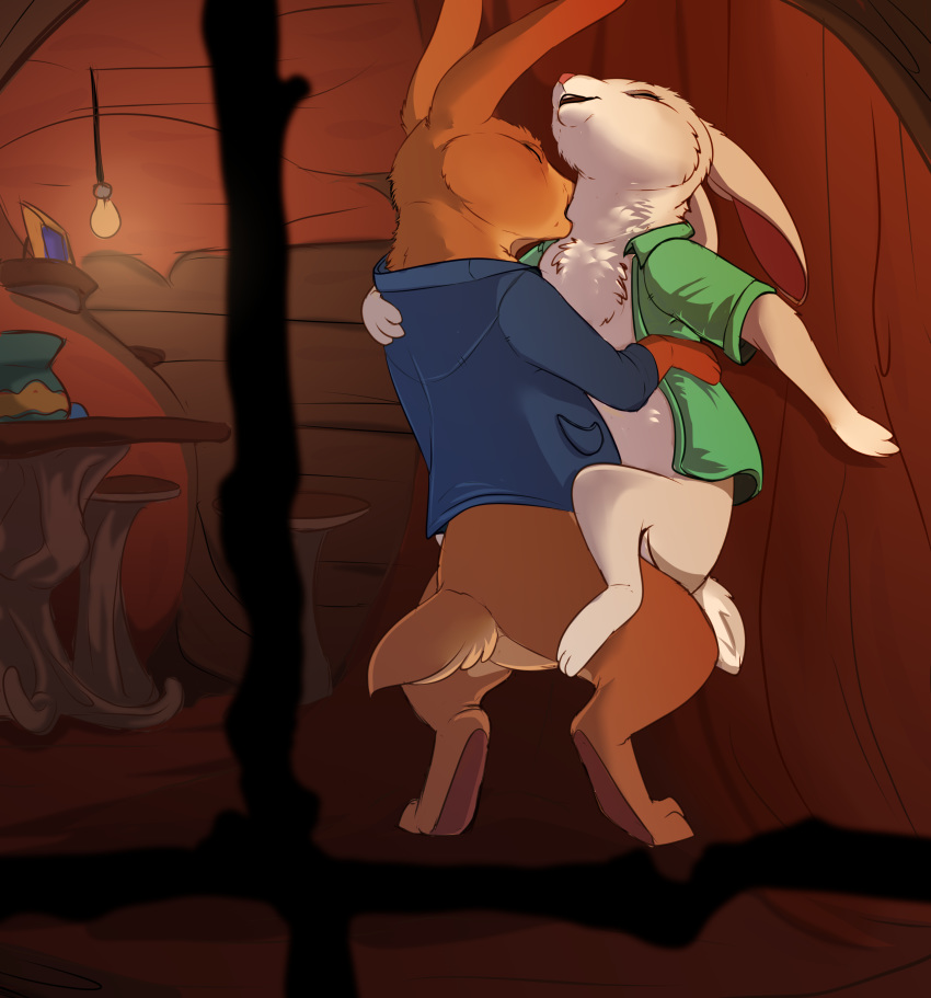 cottontail(peter_rabbit) duo female hi_res incest lagomorph leporid male ma...