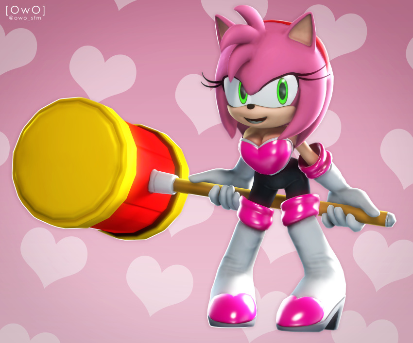 2020 3d(artwork) amy_rose breasts cleavage clothed clothing cosplay digital...