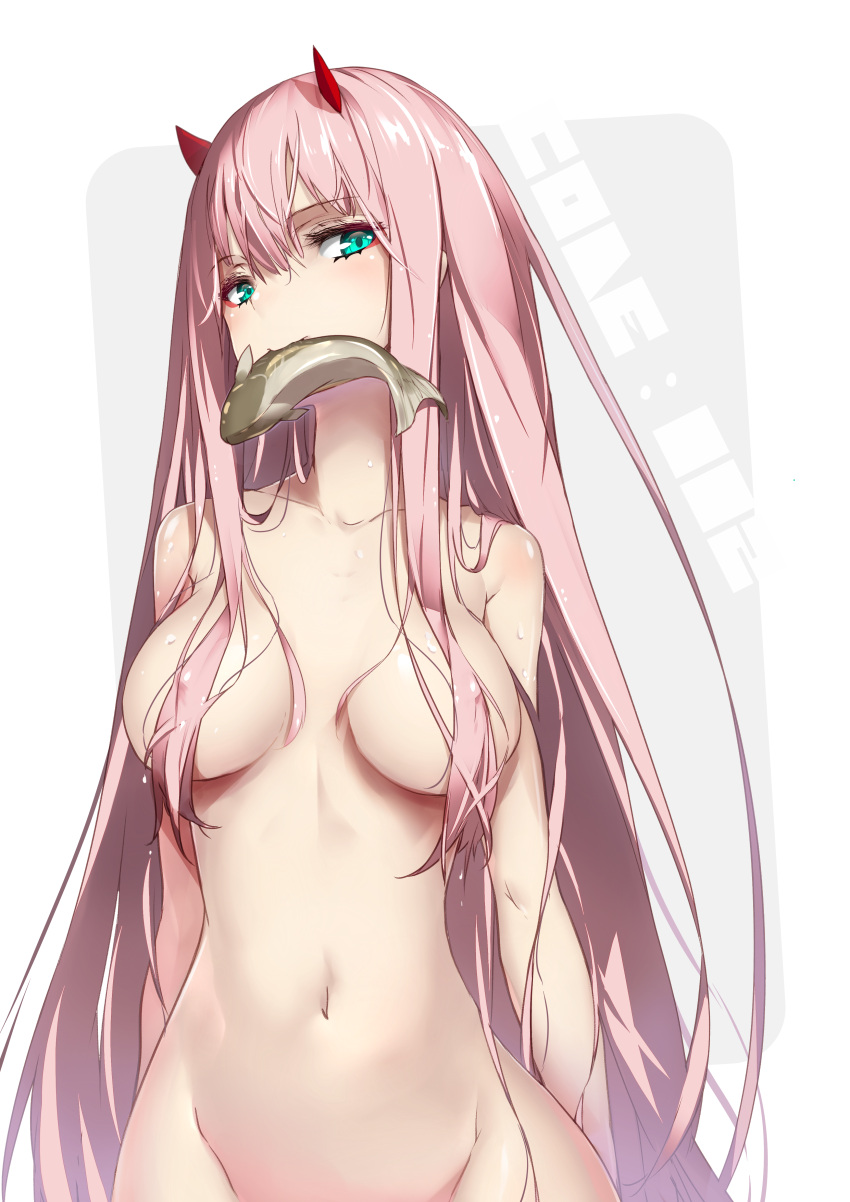 darling_in_the_franxx hong(white_spider) horns naked zero_two(darling_in_th...