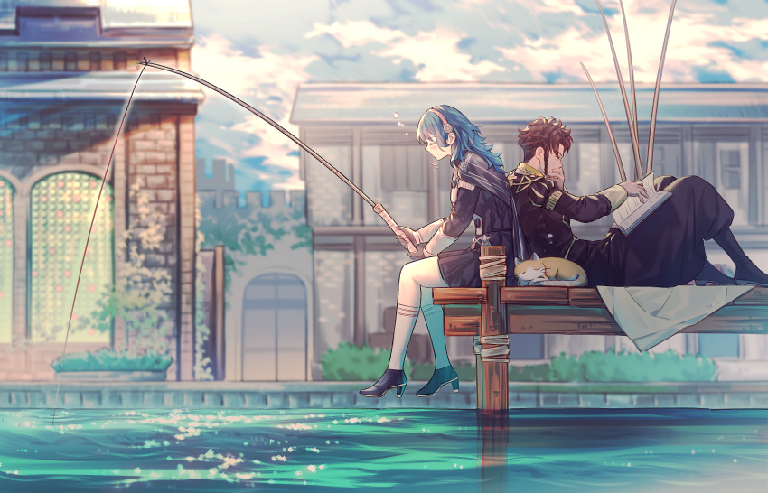 The Big ImageBoard (TBIB) - 1boy 1girl absurdres back-to-back blue hair ...