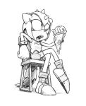 2024 anthro biped bracelet chair classic_sonic_(universe) clothed clothing eyelashes facial_horn female food footwear furniture girdled_lizard greyscale guide_lines head_spikes holding_food holding_object horn jewelry lizard mellodillo monochrome nose_horn open_mouth pizza reptile scalie sega shadow sharp_teeth shirt shoes simple_background sitting sketch socks solo sonic_the_hedgehog_(series) spikes spikes_(anatomy) sungazer_(lizard) tail teeth three-quarter_view topwear trip_the_sungazer white_background
