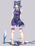  bad_id bad_pixiv_id barefoot blue_eyes blue_hair cirno full_body mochi.f pigeon-toed ribbon short_hair solo standing touhou 