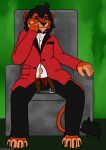 absurd_res black_tie_(suit) chair clothing felid feline furniture grin harikuran hi_res lion lion-king male mammal pantherine scar slightly_chubby smile suit throne