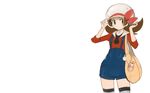  brown_eyes brown_hair hat kotone_(pokemon) nintendo pokemon pokemon_(game) pokemon_hgss simple_background wallpaper white 