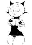 2020 5_fingers absurd_res anthro bedroom_eyes bent_arm big_breasts big_eyes big_head biped black_and_white black_bow black_clothing black_dress black_ears black_eyebrows black_eyelashes black_eyes black_minidress black_pasties black_whiskers bow_(feature) breasts closed_smile clothed clothing clothing_down curved_eyebrows digital_drawing_(artwork) digital_media_(artwork) domestic_cat dress dress_down eyebrows eyelashes felid feline felis female female_anthro fingers flashing flashing_breasts foxart950 freckles freckles_on_face front_view heart_pasties hi_res humanoid_hands looking_away mammal mature_anthro mature_female minidress monochrome mother_puss mouth_closed narrowed_eyes neck_bow nipple_outline partially_clothed partially_clothed_anthro partially_clothed_female pasties portrait prick_ears round_head seductive shadow signature simple_background small_nose smile solo standing the_complex_adventures_of_eddie_puss thick_thighs three-quarter_portrait webcomic whiskers white_background white_body white_breasts white_nose wide_hips