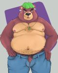 anthro balls bear belly breasts canid canine chubby_anthro chubby_male digital_media_(artwork) dominant dominant_male erection fur genitals hair hi_res invalid_tag looking_at_viewer male male/male mammal nipples nude overweight overweight_anthro overweight_male penis saiper simple_background slightly_chubby solo