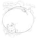 2024 air_inflation anthro atlus bandanna belly belly_expansion belly_inflation belt big_belly blush blush_lines dialogue domestic_cat expansion felid feline felis hi_res hose hose_in_mouth hose_inflation huge_belly hyper hyper_belly inflation inflation_fetish kafrizzzle kerchief male mammal megami_tensei megami_tensei_persona monochrome morgana_(persona) offscreen_character sega solo speech_bubble talking_to_another text tuxedo_cat
