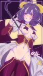  1girl absurdres ahoge black_hair black_pasties blush breasts cross_pasties forward_facing_horns highres hiiragi_utena holding holding_whip horns looking_at_viewer lowleg lowleg_pants magia_baiser magical_girl mahou_shoujo_ni_akogarete medium_breasts navel ootori_karen pants pasties shiny_skin short_hair smile solo standing star-shaped_pupils star_(symbol) star_pasties symbol-shaped_pupils whip yellow_eyes yellow_horns 