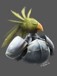 anthro armor avian beak bird feathers hazarts hi_res humanoid knight male metal solo warrior