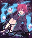  animal_ears bad_id bad_pixiv_id braid cat_ears cat_tail kaenbyou_rin nonaka red_eyes red_hair solo tail touhou 