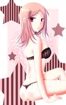  ass bad_id bad_pixiv_id bare_shoulders breasts charlotte_(pandora_hearts) highres large_breasts lingerie looking_back miki_souya pandora_hearts pink_hair red_eyes sitting solo star underwear 