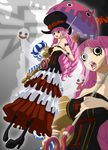  black_eyes dress gothic gothic_lolita hat lolita_fashion one_piece perona pink_hair solo stiky_finkaz stuffed_animal stuffed_toy teddy_bear third-party_edit vector_trace watermark 