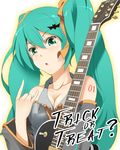  aqua_eyes aqua_hair detached_sleeves guitar hatsune_miku instrument long_hair mintol_(qool+) solo twintails vocaloid 