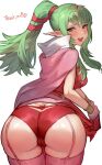  ass ass_focus commission from_behind garter_straps highres huge_ass looking_back panties r123 red_panties skeb_commission thick_thighs thighs tiki_(adult)_(fire_emblem) tiki_(fire_emblem) underwear 