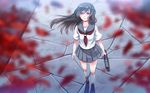  autumn bad_id bad_pixiv_id bag banned_artist black_hair blurry brown_eyes depth_of_field long_hair original paseri satchel school_uniform serafuku solo 